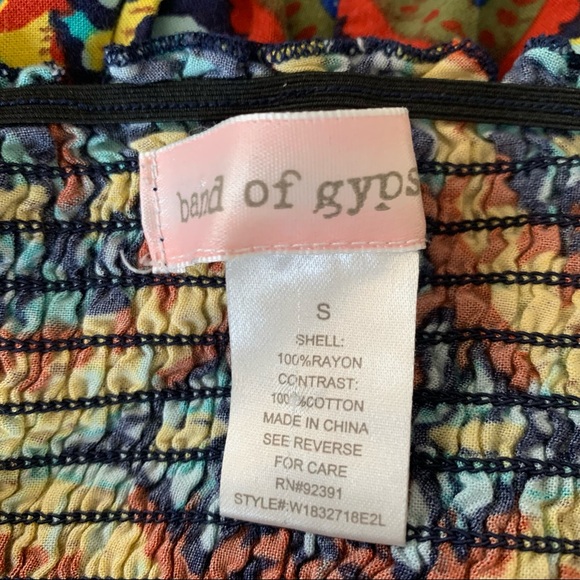 Band of Gypsies Smocked Midi Sundress, Boho, Multi-Color Medallion Print, Small - Picture 3 of 7